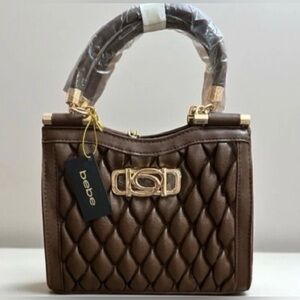 bebe Quilted Brown Satchel NWT